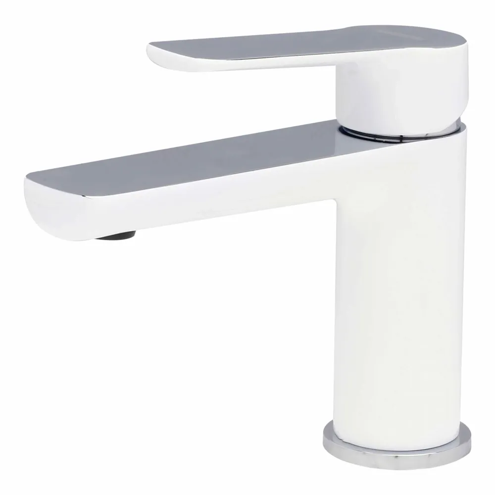Monomando Corto Para Lavabo "Lucent" Blanco / Cromo Tecnobath