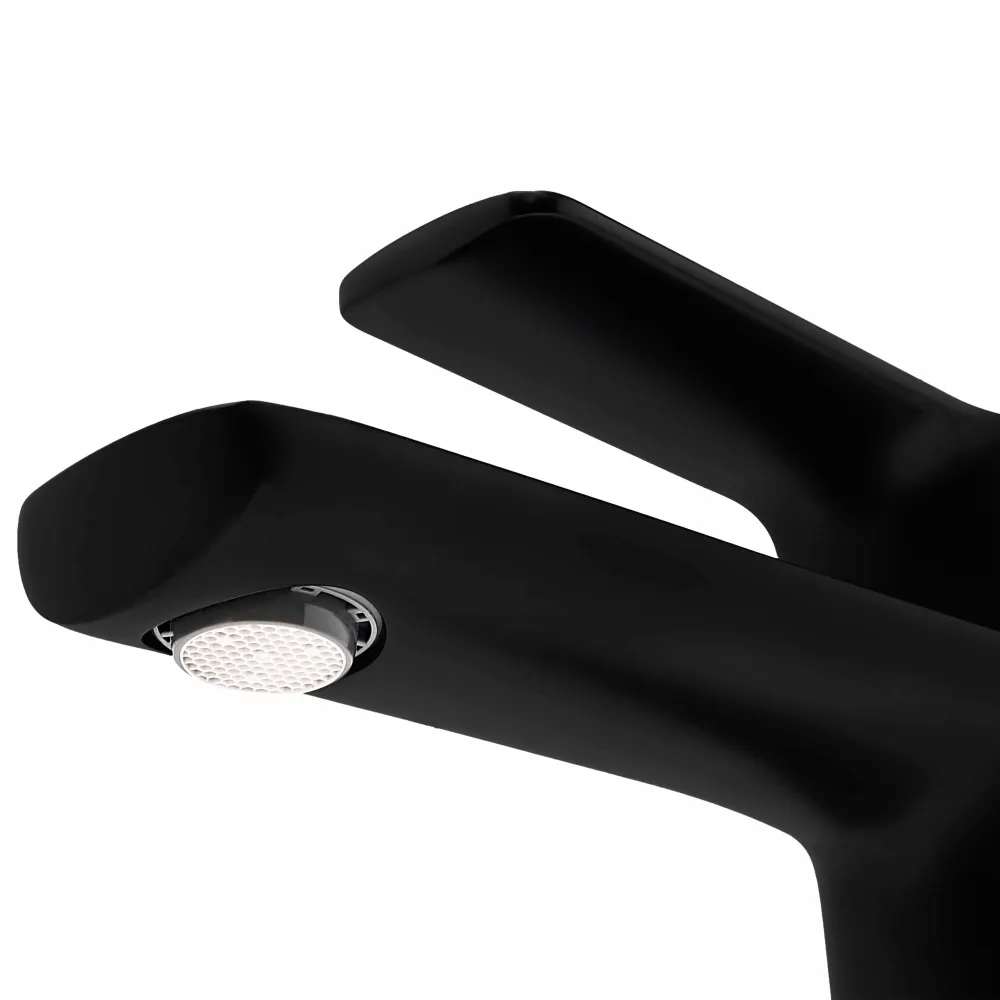 Monomando Corto Para Lavabo "Lucent" Negro Mate Tecnobath