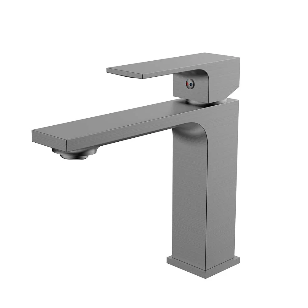 Monomando Corto para Lavabo "Row" Gun Metal Tecnobath