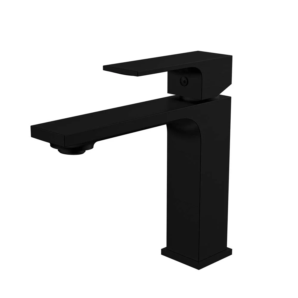 Monomando Corto para Lavabo "Row" Negro Mate Tecnobath