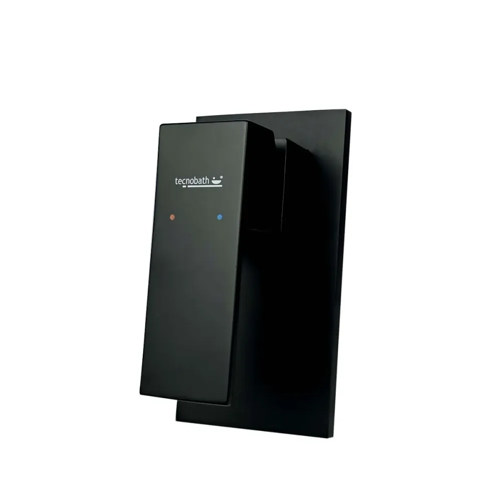 Monomando Empotrable para Regadera "Row" Negro Mate Tecnobath