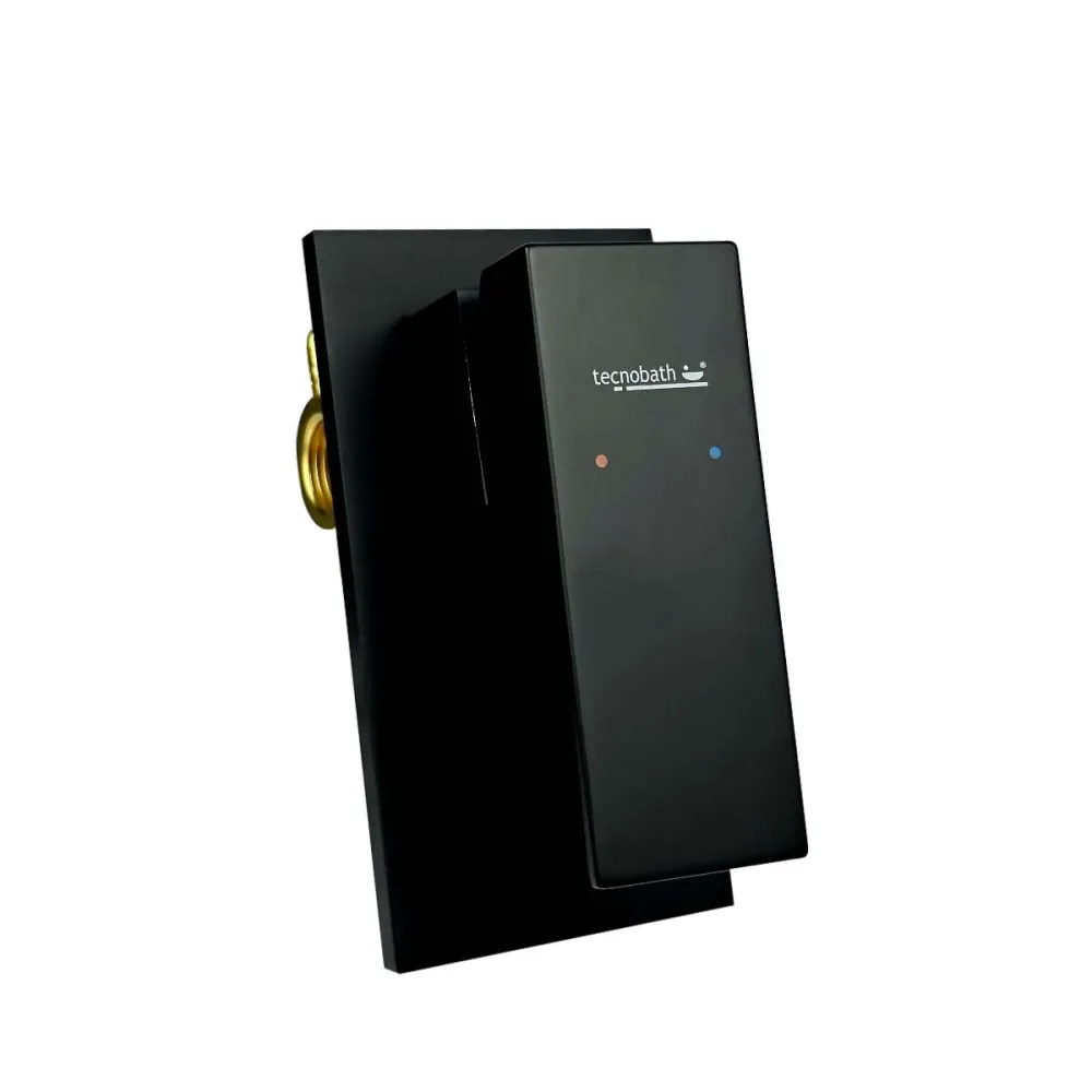 Monomando Empotrable para Regadera "Row" Negro Mate Tecnobath