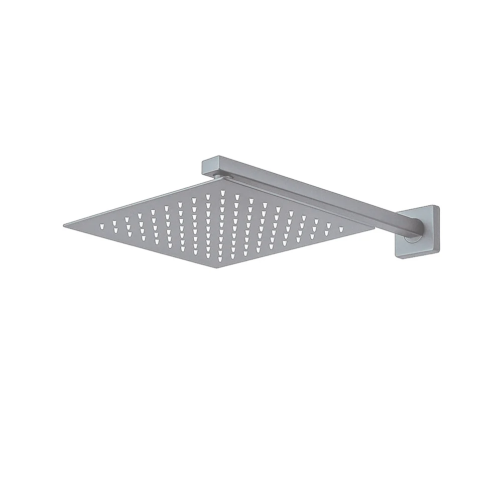 REGADERA CUADRADA CON BRAZO GRIS OXFORD TB42.902GM TECNOBATH