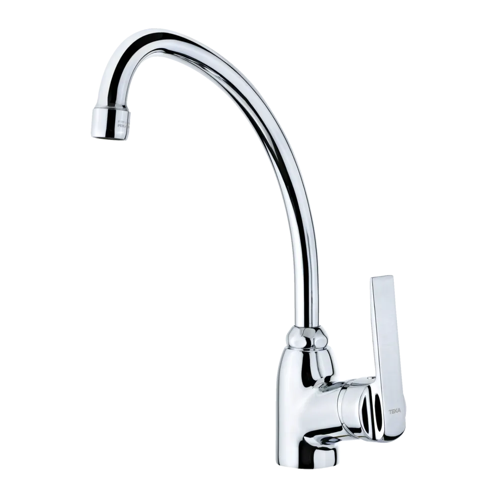Grifo de cocina monomando 912 con caño alto giratorio y aireador anti-calcáreo TEKA