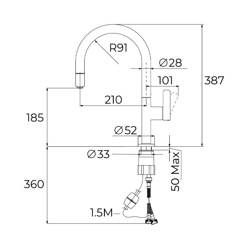 Grifo Teka OVAL 9381 Cromo