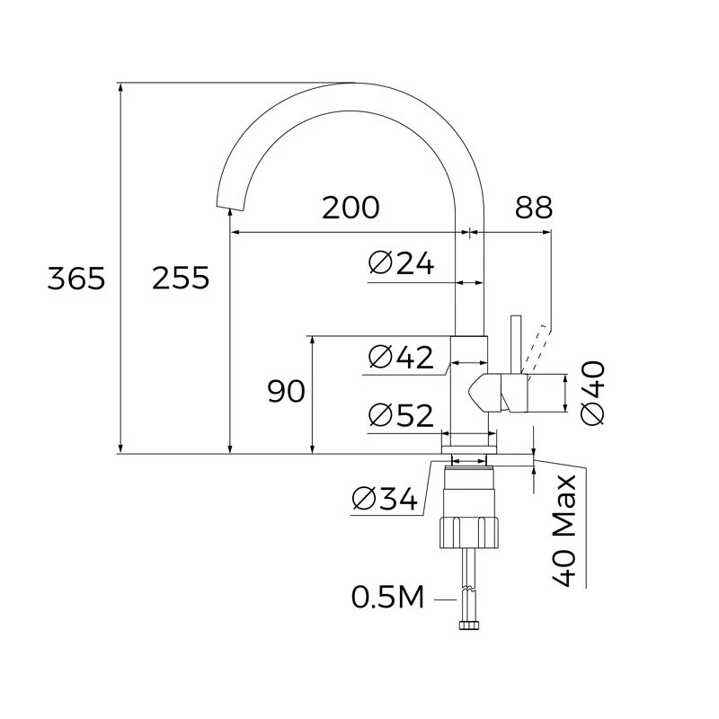 Grifo Teka UNI9310 Negro