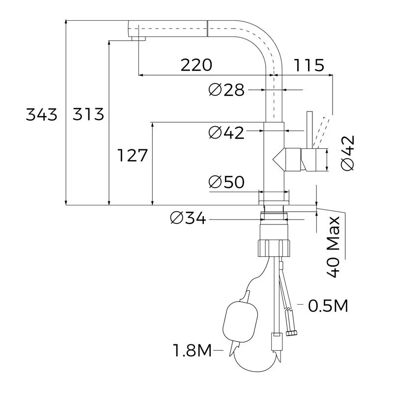 Grifo Teka UNI9331 Negro