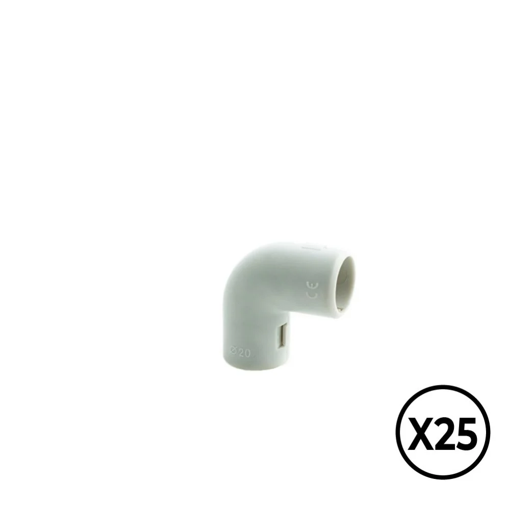 CODO INSPECCIONABLE GRIS 90° DE PVC Ø 16 mm, 25 unidades TUPERSA
