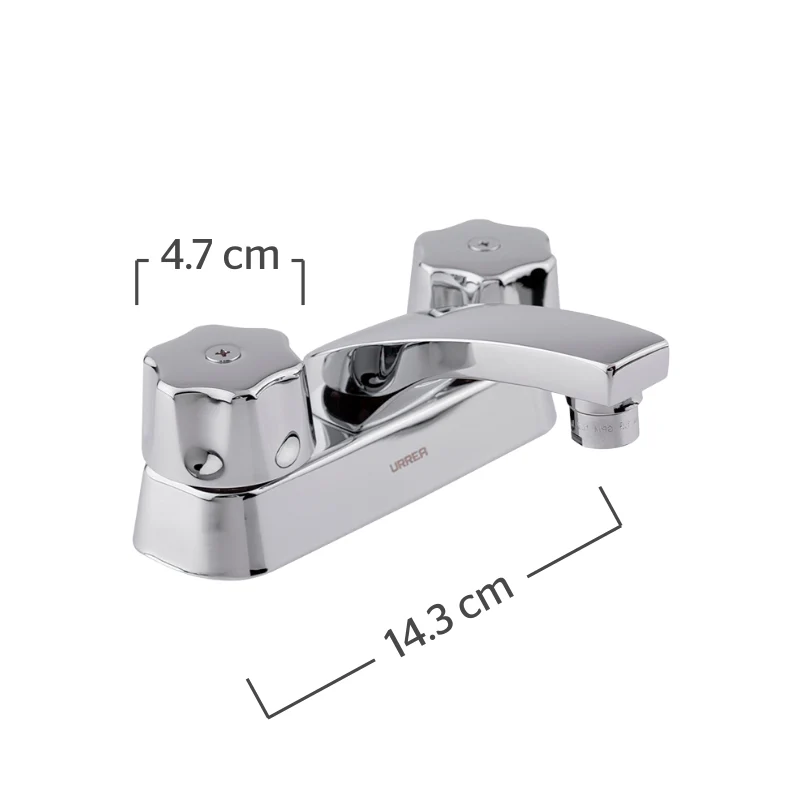 Mezcladora Urrea Para Lavabo Con Maneral Queen Acabado Cromado Pv0447