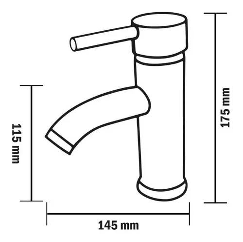 MONOMANDO BAJO PARA LAVABO RADIUM BLACK CE04.011N VALEMEX