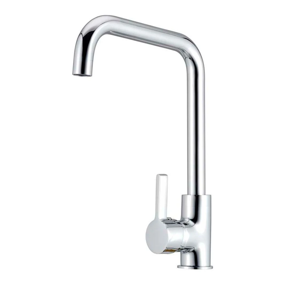 GRIFO MONOMANDO DE COCINA CAÑO ALTO PLATEADO BRILLO SERIE ZETA VERHAL
