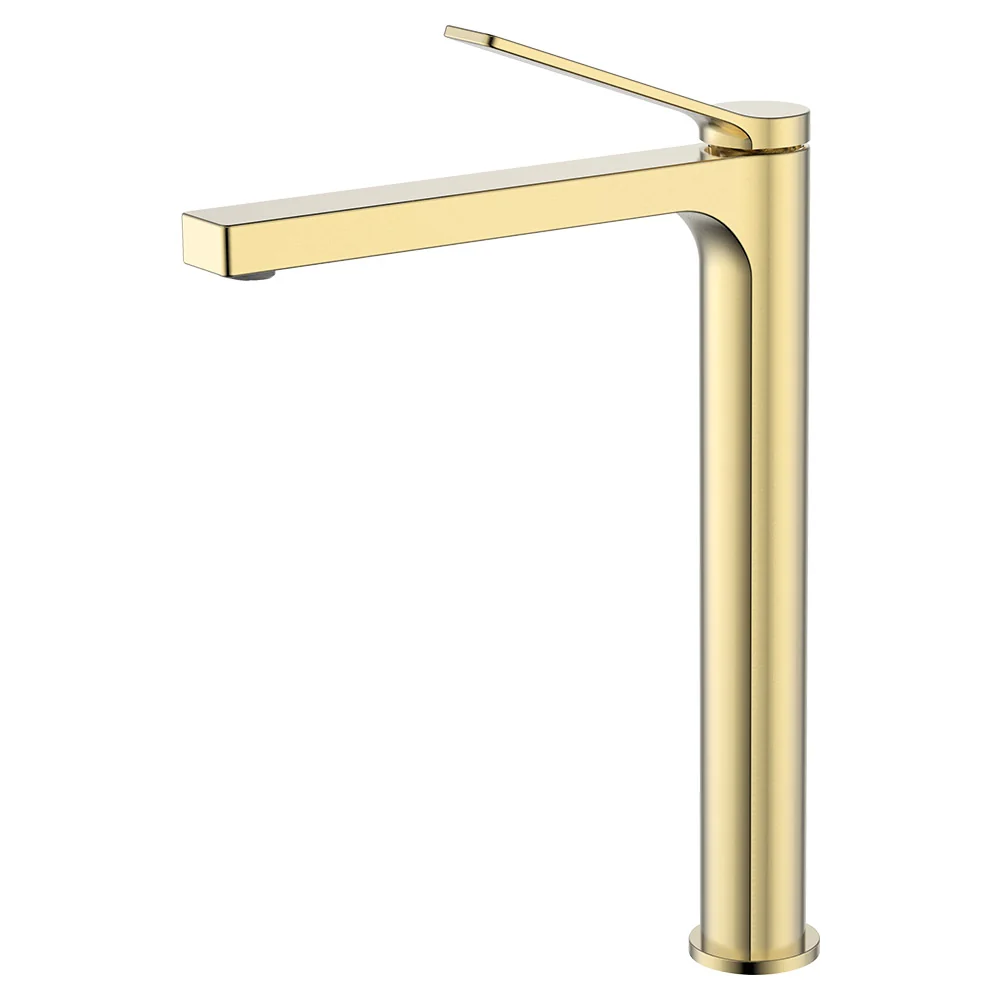 Monomando Alto "S10" para Lavabo Brushed Gold Wasser