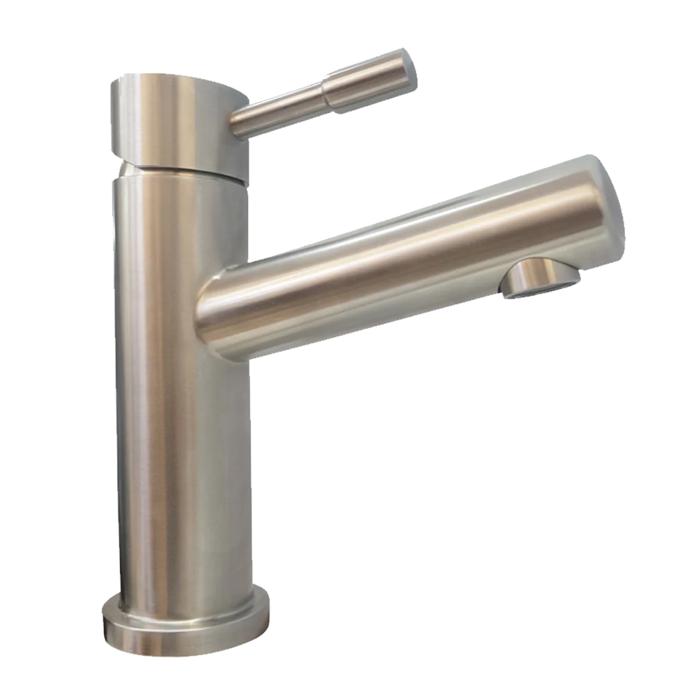 Monomando corto para lavabo de acero inoxidable Wasser