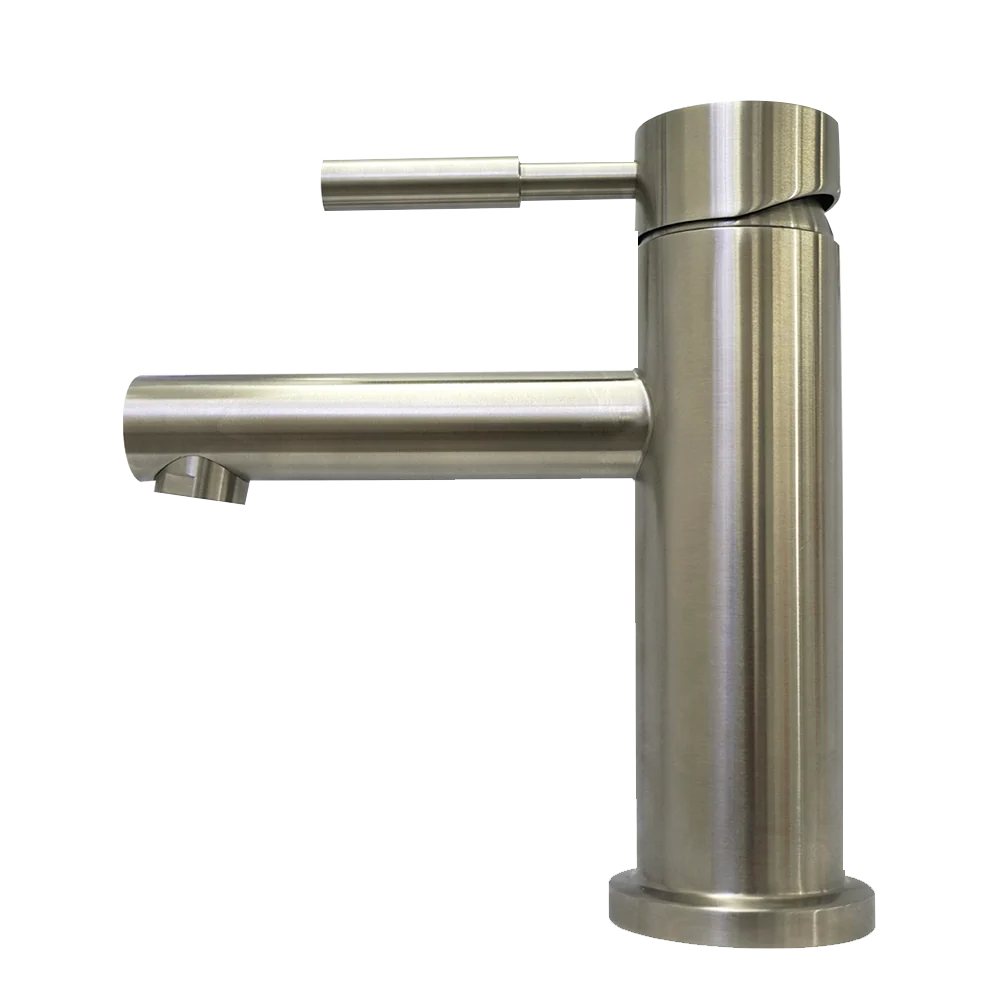 Monomando corto para lavabo de acero inoxidable Wasser