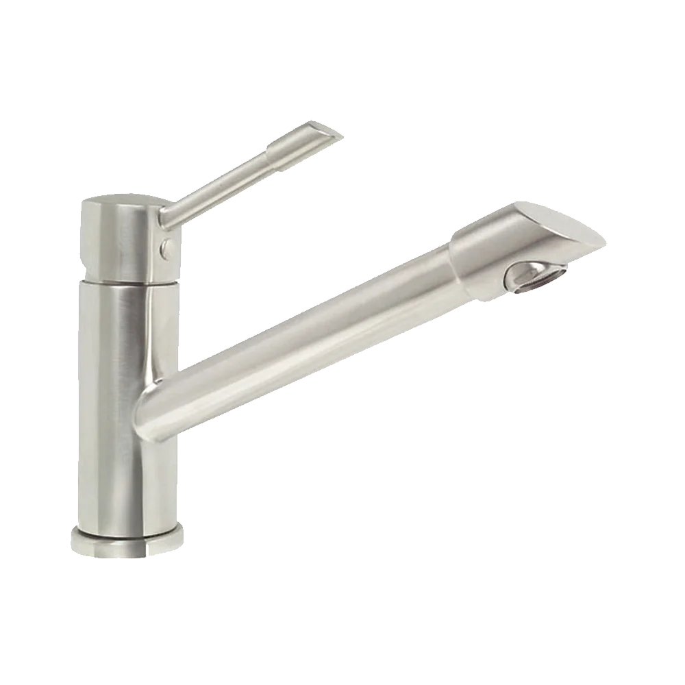 Monomando corto para lavabo de acero inoxidable Wasser