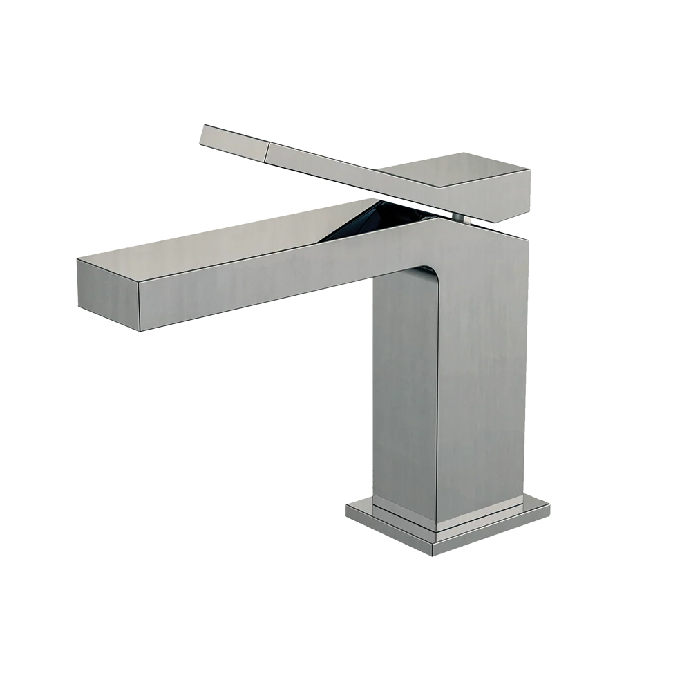 Monomando corto para lavabo EDGE 1.0 Nickel brushed Wasser