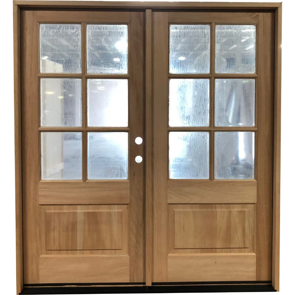 6/0x6/8 Mahogany Prehung Front Double Door | 6 Lite Without Moulding