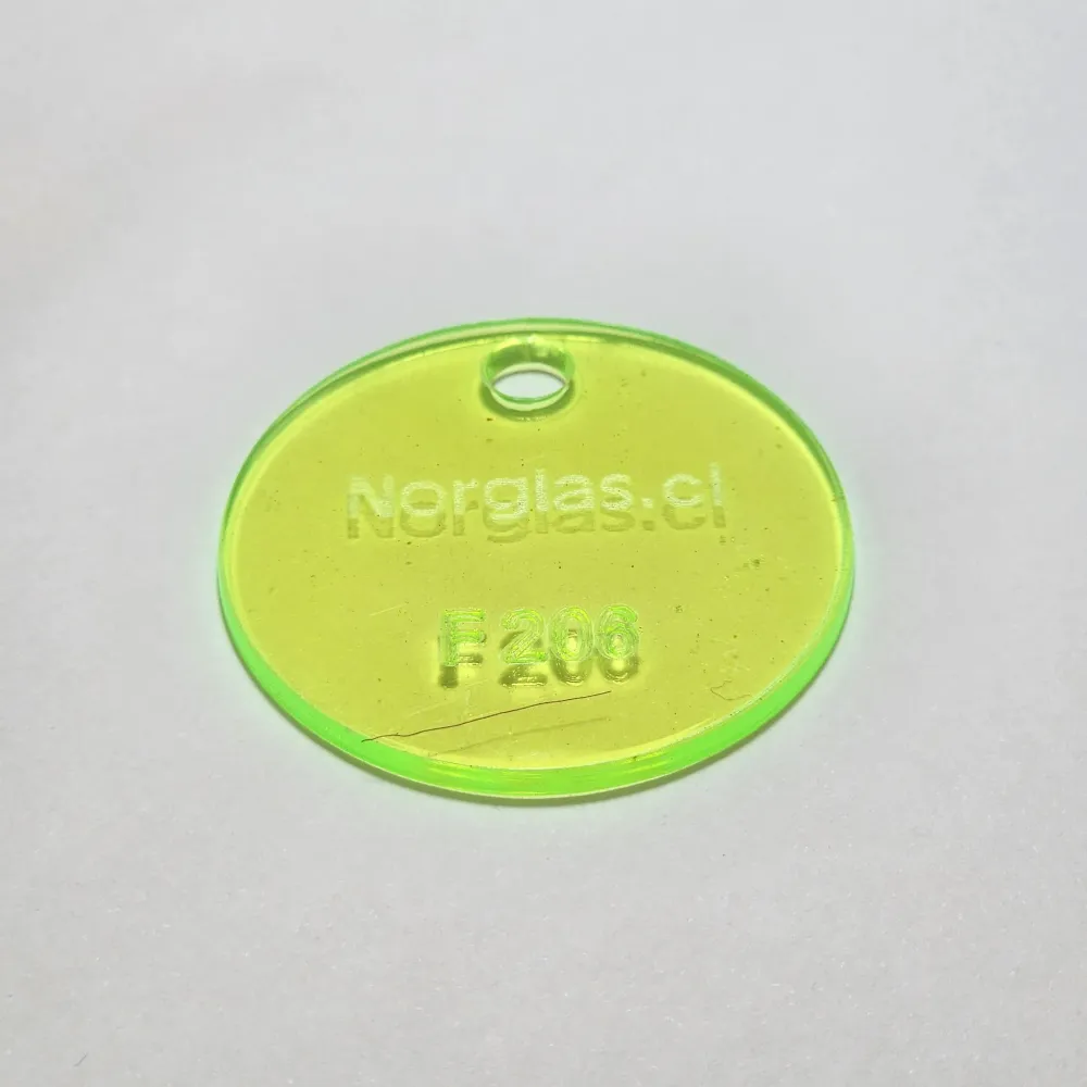 Plancha Acrílico Fluor Verde F206 Acrilicos Norglas