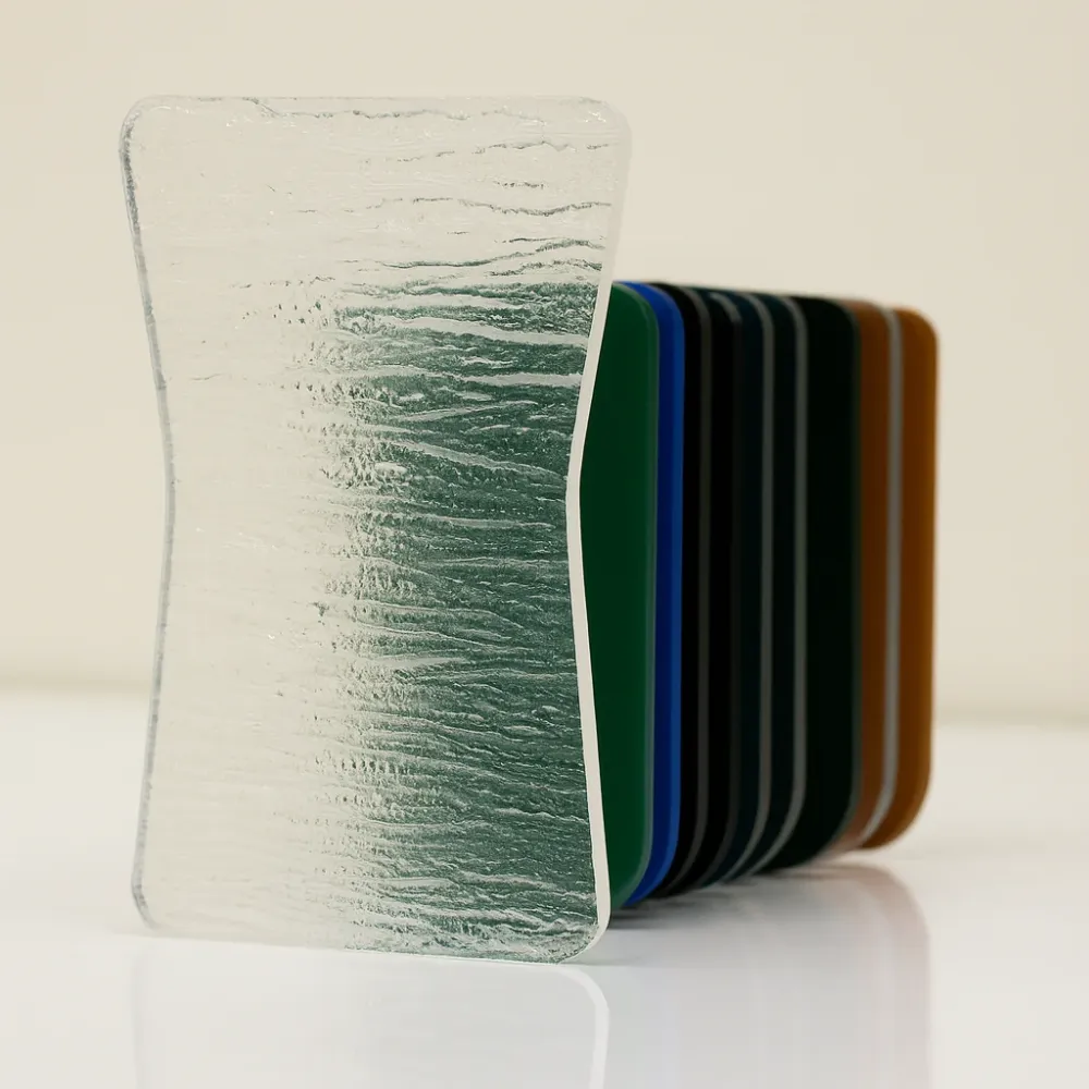 Plancha Acrílico Textura Niagara Verde Acrilicos Norglas