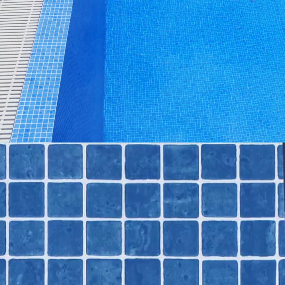Geomembrana / Liner tipo mosaico - Mosaic azul Albercas OPIA S.A. de C.V.