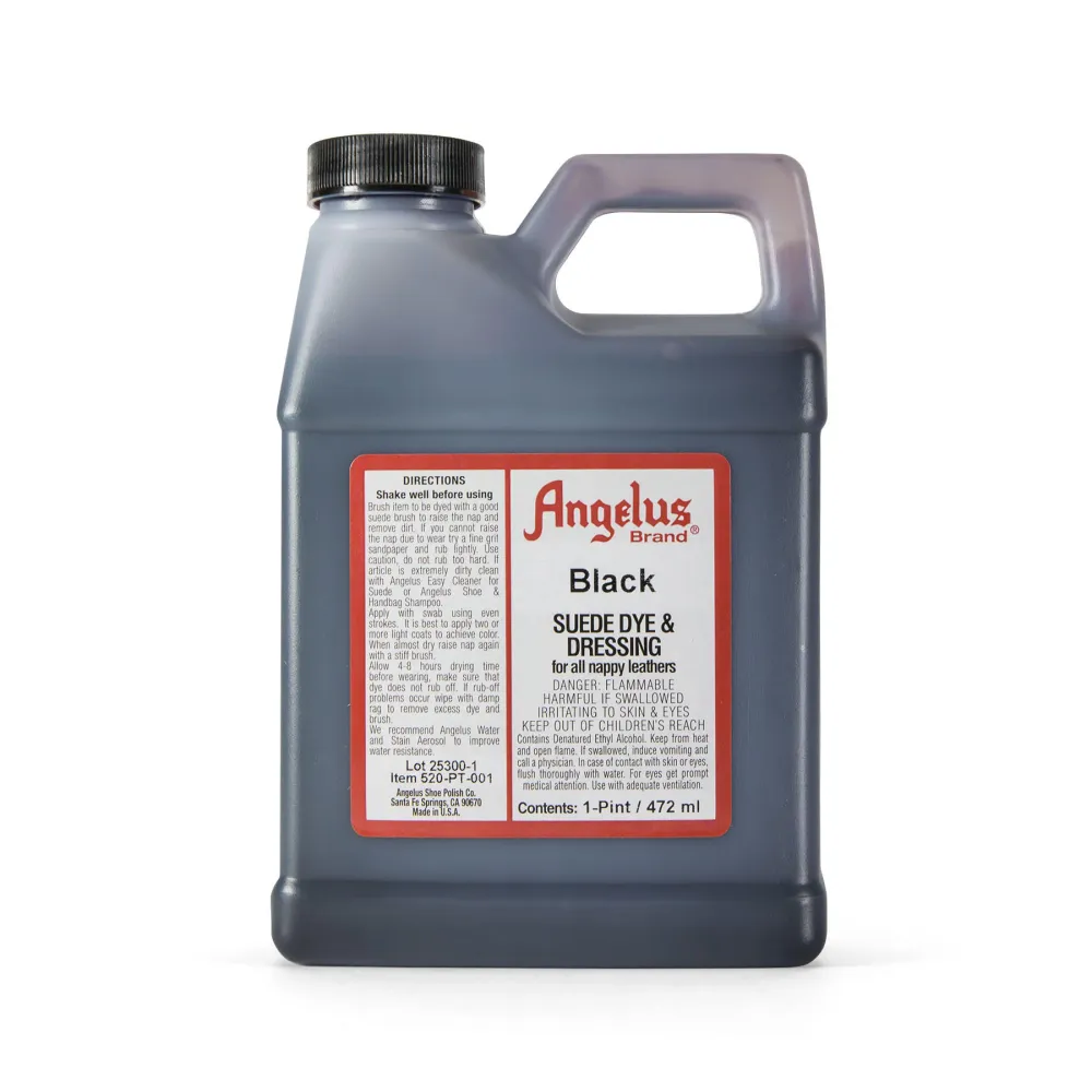Tinte gamuza Black 16 oz Angelus Brand