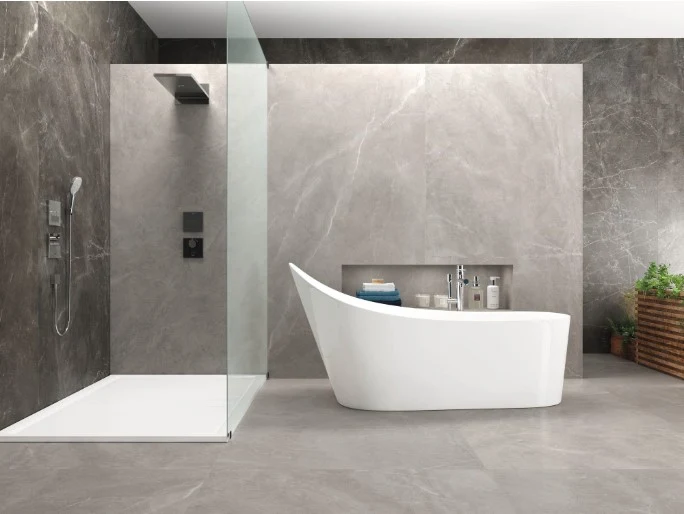 Porcelanato Esmaltado Rectificado Mate 120x240cm Silver - Baldocer Bayona