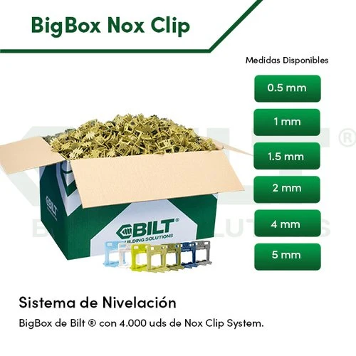 BigBox Calzo Nivelación 2mm Caja de 4.000 Uds Bilt