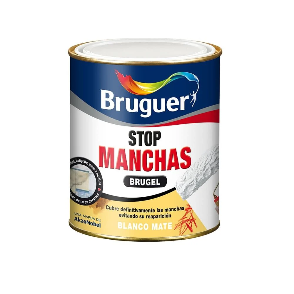 PINTURA STOP MANCHAS SIN OLOR BLANCO MATE 750 ml BRUGUER