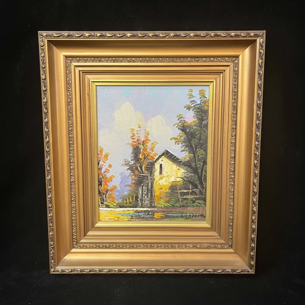 Alejandro Jamett - Óleo sobre tela ‘Casa blanca en camino’ Bucarest Art & Antiques