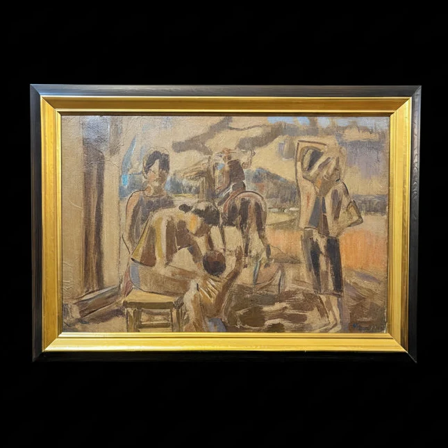 Augusto Eguiluz - Óleo sobre madera ‘Escena rural chilena’ Bucarest Art & Antiques