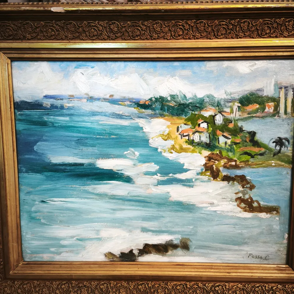 Fossa Calderón - Óleo sobre madera 'Borde costero' Bucarest Art & Antiques