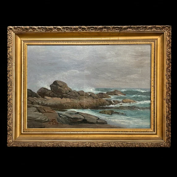 Onofre Jarpa - Óleo sobre tela 'Mar de invierno' Bucarest Art & Antiques