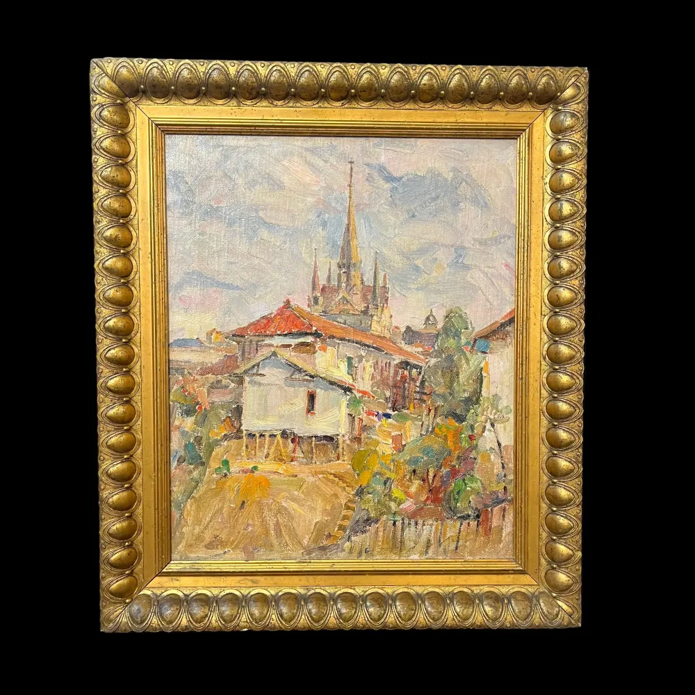 Roko Matjasic - Óleo sobre tela ‘Catedral en Valparaíso’ Bucarest Art & Antiques