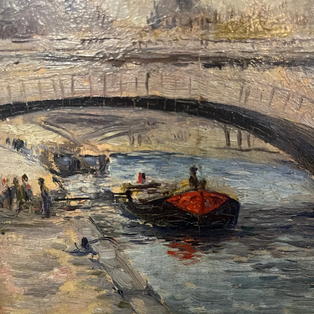 B.M Smith L. - Óleo sobre madera ‘Sena’ Bucarest Art & Antiques