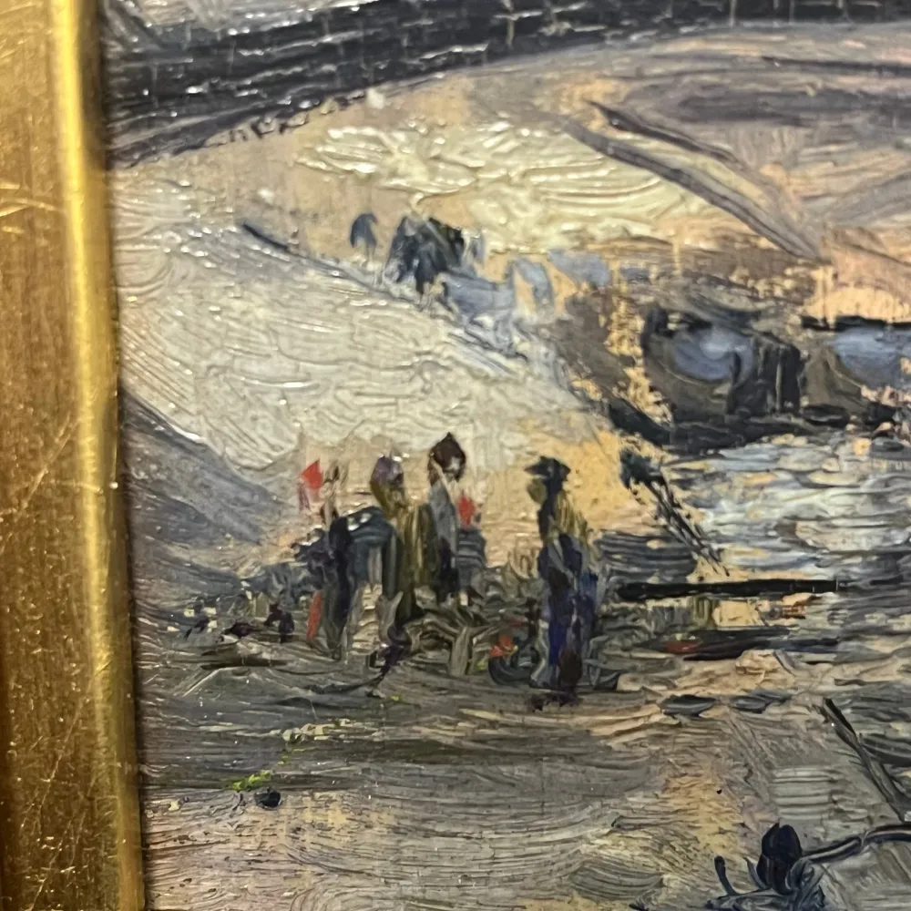 B.M Smith L. - Óleo sobre madera ‘Sena’ Bucarest Art & Antiques