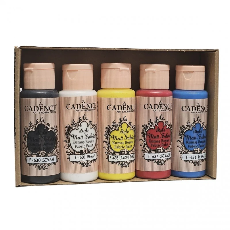 SET DE PINTURA TEXTIL BASICO 5 UNDS CADENCE