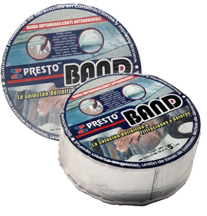 Banda aluminio impermeabilizante autoadherible 20CM X 10MT PRESTO BAND Casa Ferretera Poniente