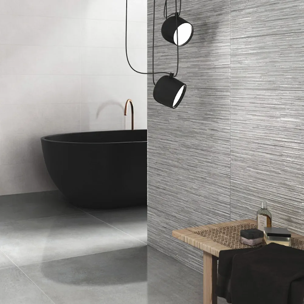 MURO PORCELANICO ICE HIT GRAY ACABDO GRIS 25 X 75 (CAJA 1.45 M2) CASTEL