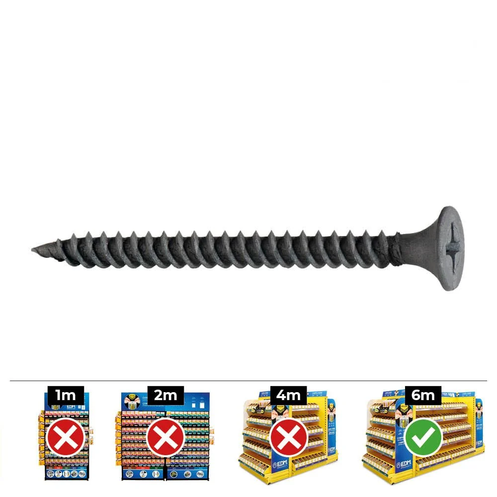 CAJA 1000 unid. TORNILLO PLACA YESO PLACA-METAL SSF Ø3,5x35mm FOSFATADO CELO