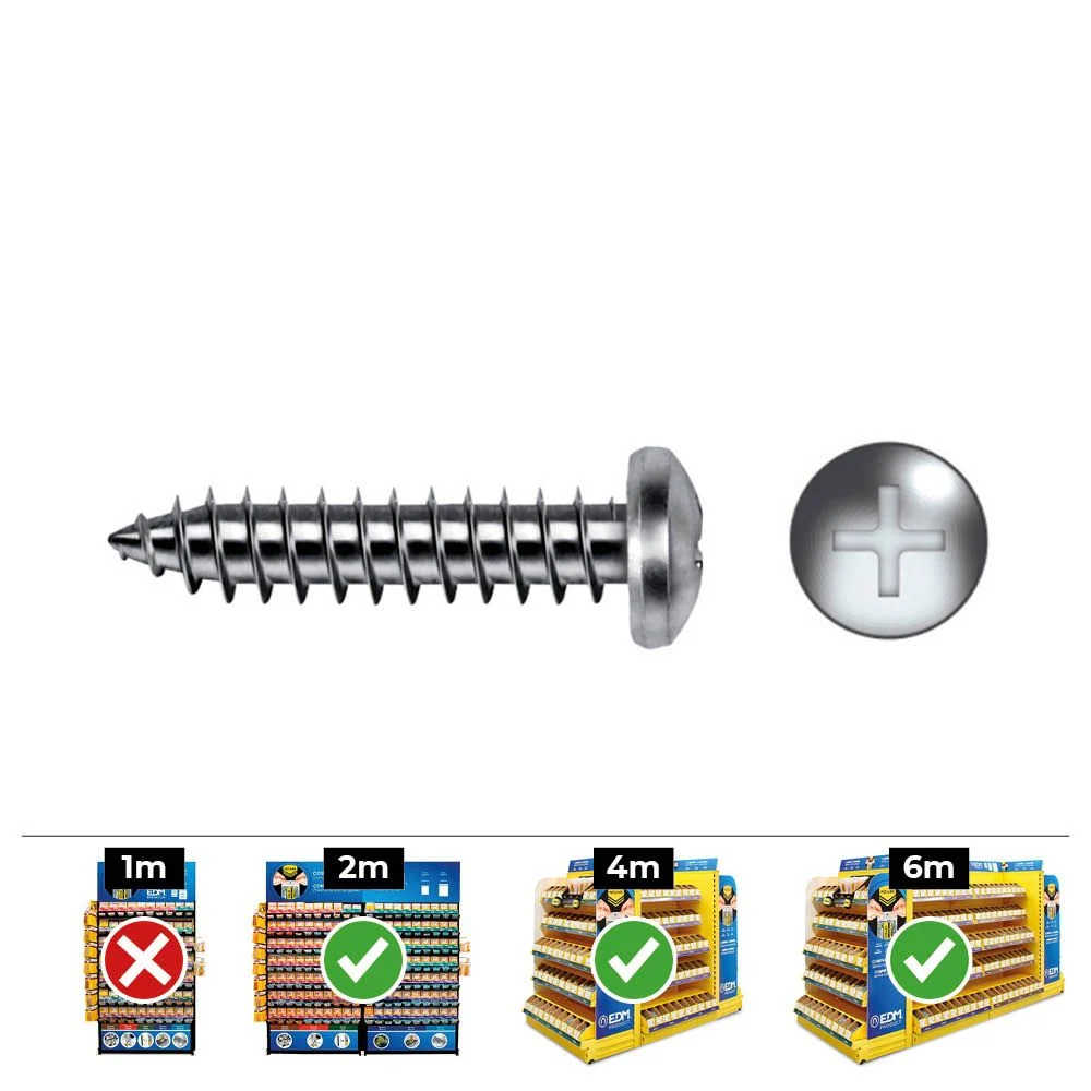 CAJA 250 unid. TORNILLO CHAPA ALOMADA PHILIPS DIN/REF 7981 4,8x25mm ZINCADO CELO