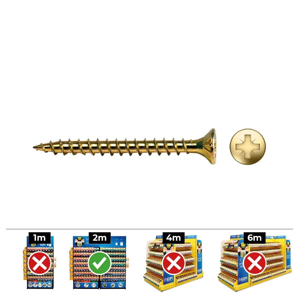 CAJA 80 UNIDADES TORNILLO MADERA AVELLANADO PZ DIN/REF VLOX Ø6 x 70 mm BICROMATADO+LUBR. CELO