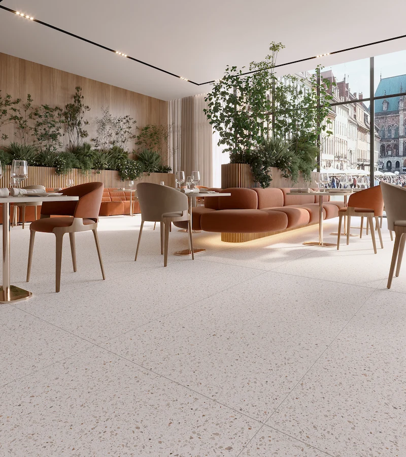 Bianco Quartz Terrazo Mate 80X160 Anexar (Precio Por Metro) CESANTONI