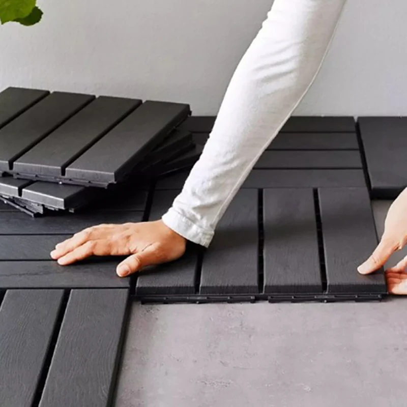 4-Slat 12" X 12" baldosas del PVC que entrelazan las tejas del tablero de piso de la instalación Clearhalo
