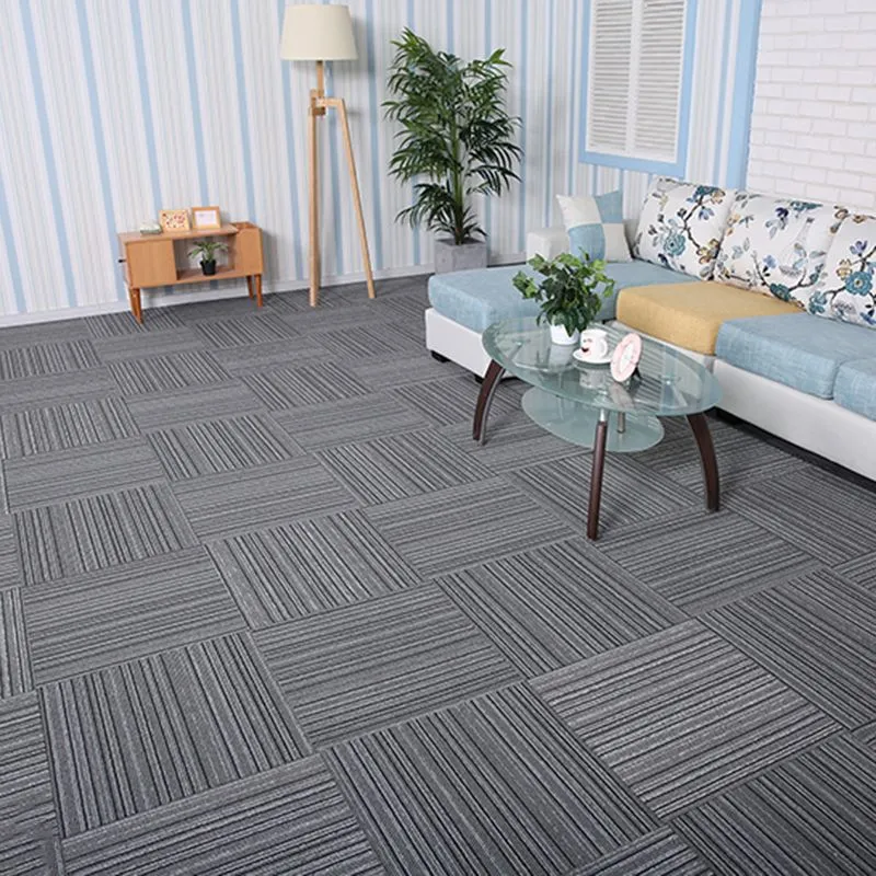 Alfombra con estampado de rayas, azulejo de piso, bucle nivelado, antideslizante, suelto, alfombra para habitación de ofic...