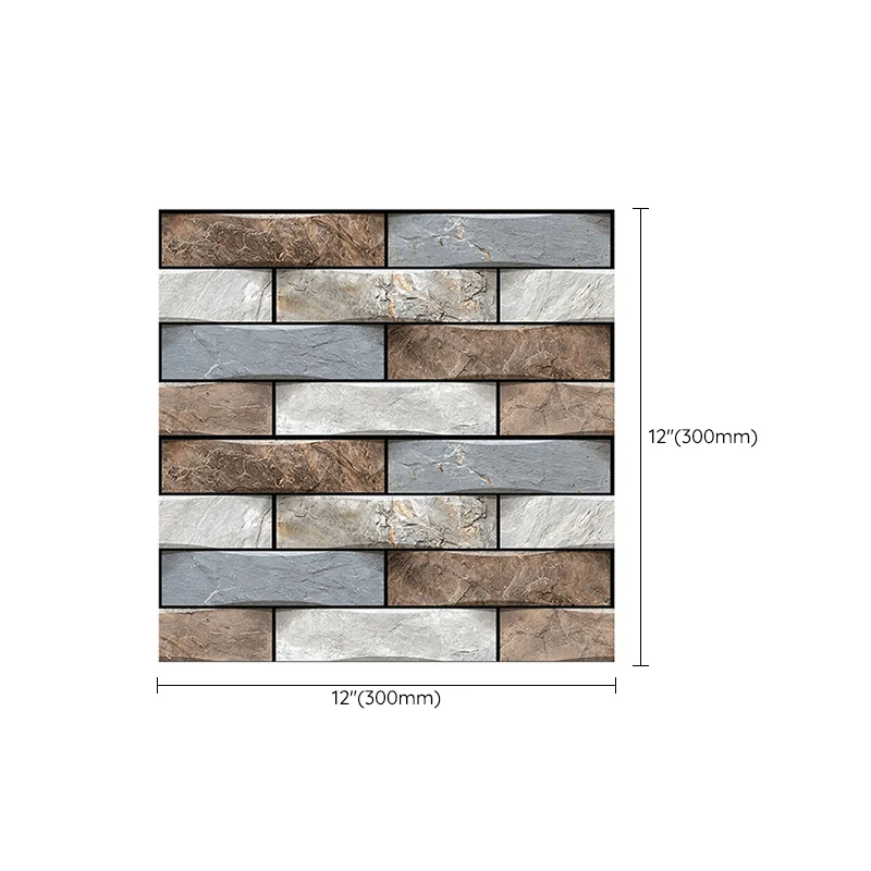 Azulejo de campo de PVC moderno/azulejo de pared con protector contra salpicaduras rectangular despegable y pegado de un s...