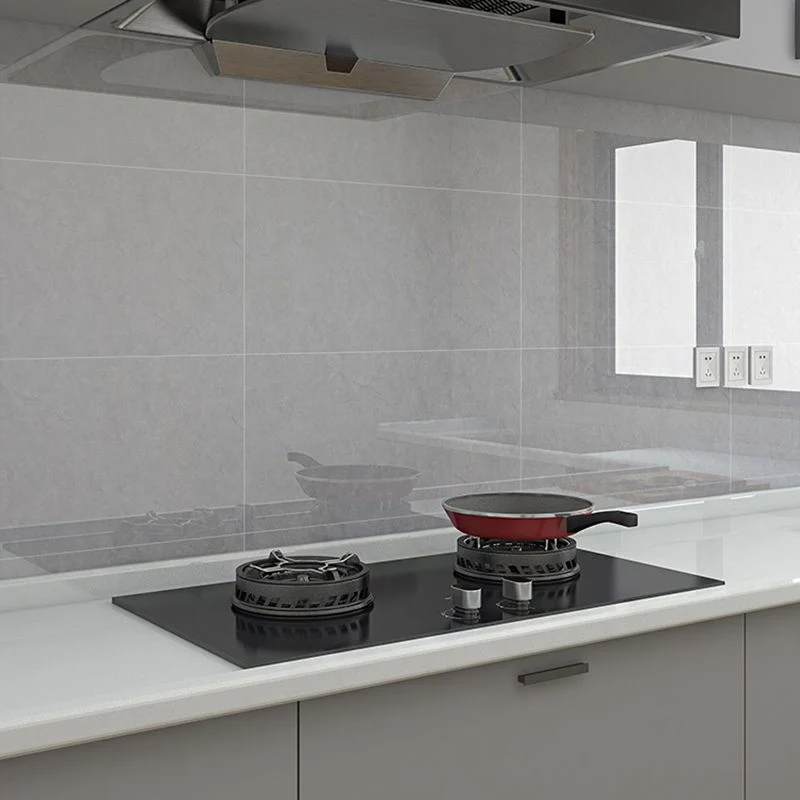 Azulejo de cocina moderno, resistente al agua, suave, para pelar y pegar, azulejo contra salpicaduras Gris Clearhalo