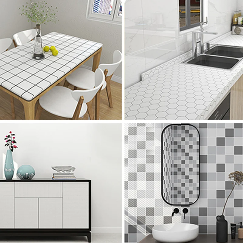 Azulejo contra salpicaduras impermeable para cocina, azulejo contra salpicaduras para pelar y pegar Azul Clearhalo