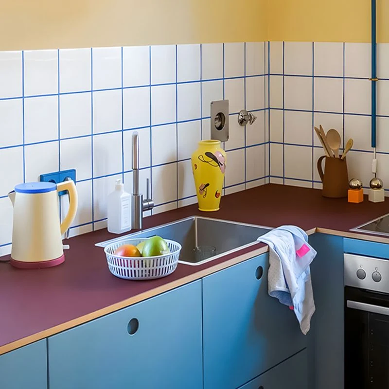 Azulejo contra salpicaduras de PVC para despegar y pegar, azulejo de pared simple moderno para despegar y pegar Clearhalo