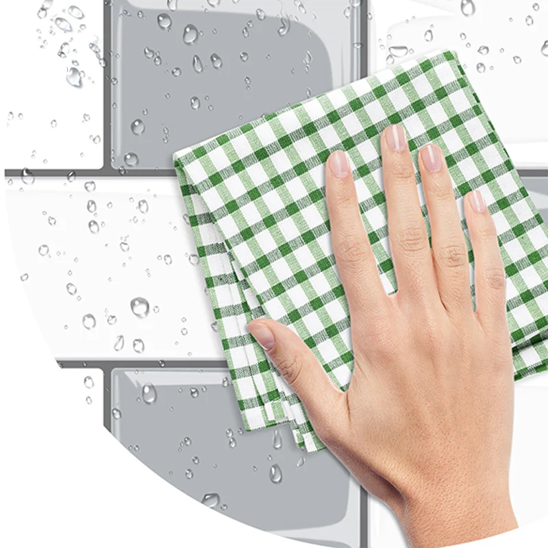Azulejo cuadrado despegable y pegado, azulejo subterráneo resistente al agua para protector contra salpicaduras de cocina...