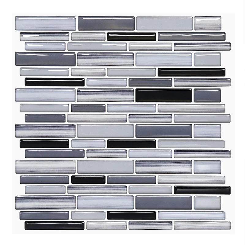 Azulejo cuadrado de mosaico resistente al agua para salpicaduras de cocina Gris Clearhalo